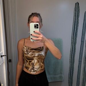 Etiquette Brown and Black Camisole